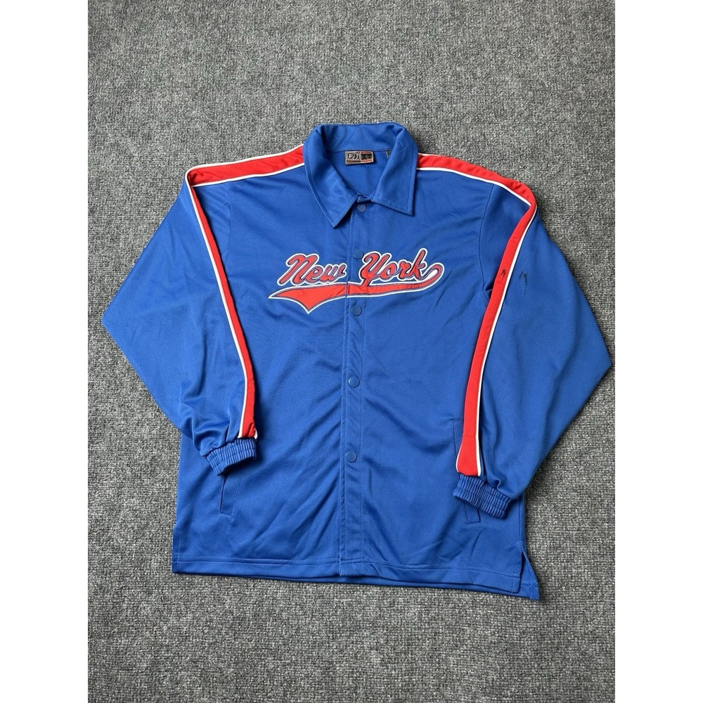 Young SCX Athletics Blue New York‎ Button Jacket Red Stripe, Size L 14-16 Years